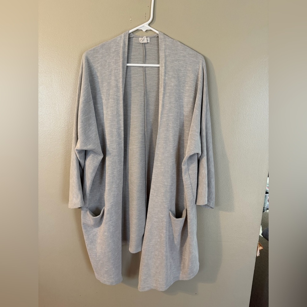 Anthropologie x Donni Gray Ribbed Open Front Cardigan OSFA Slouchy